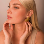 large gold sun earrings
