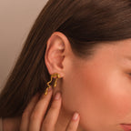 melting gold earrings