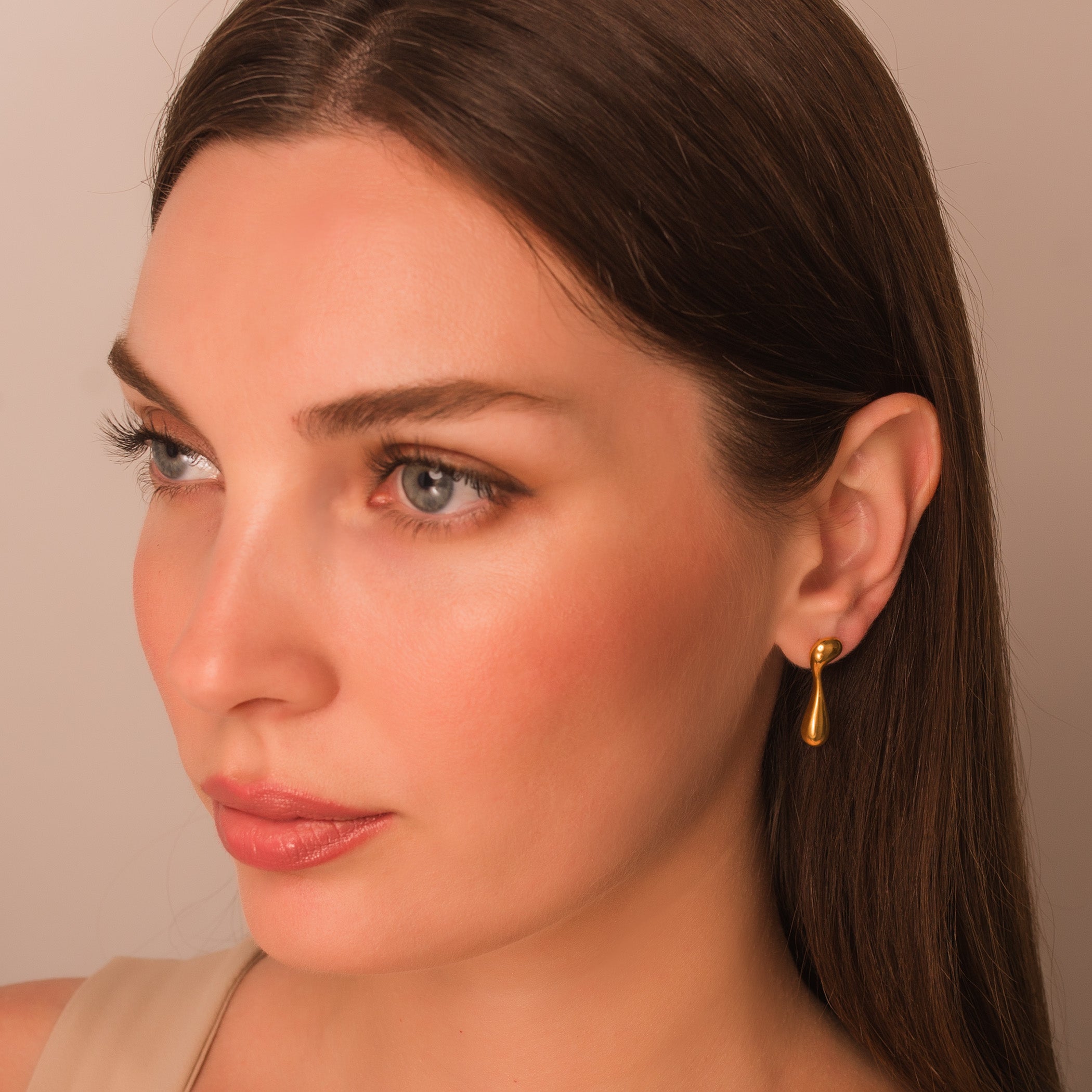 metal liquid drop Earrings