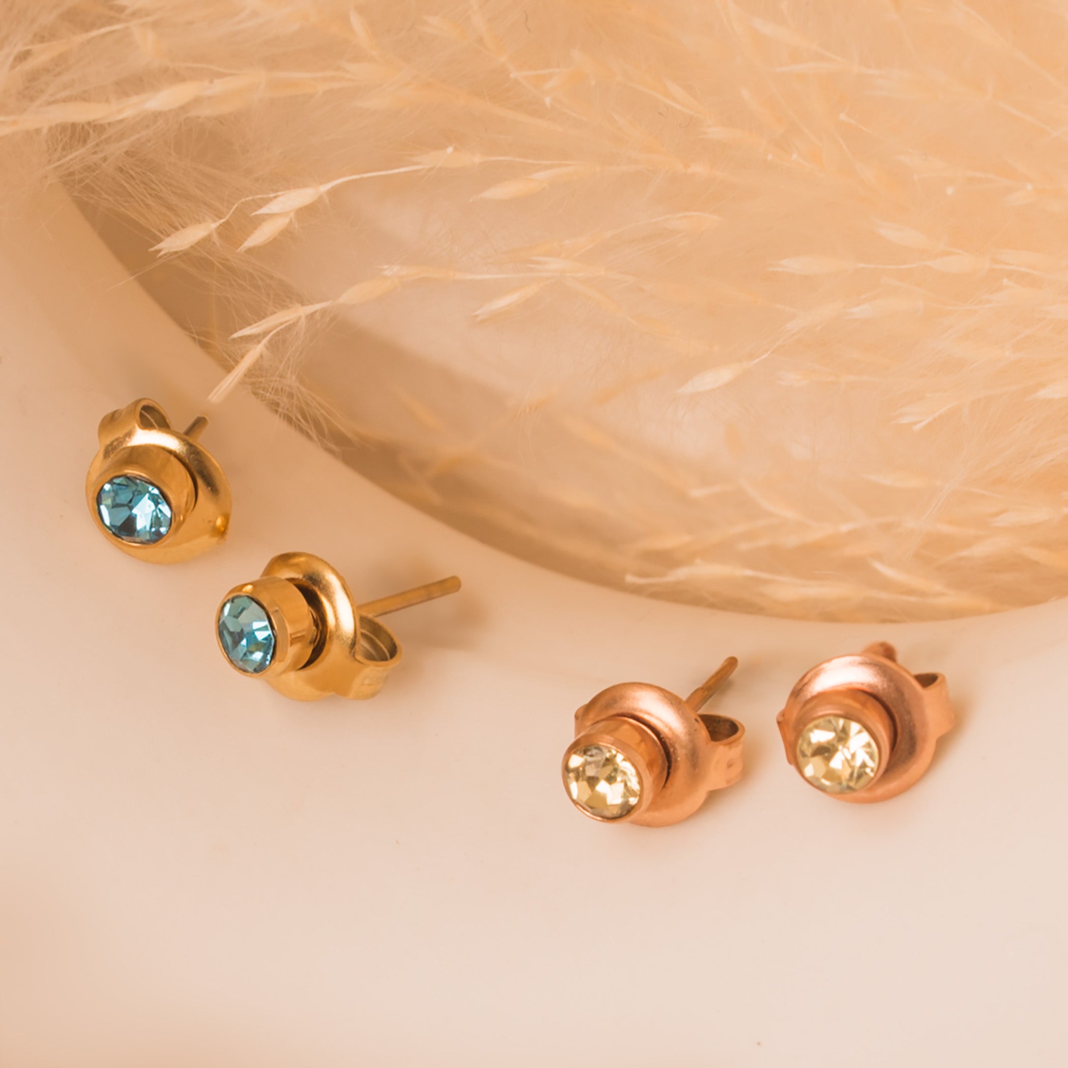 minimalist birthstone stud earrings
