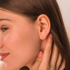 minimalist gold cz stud earrings