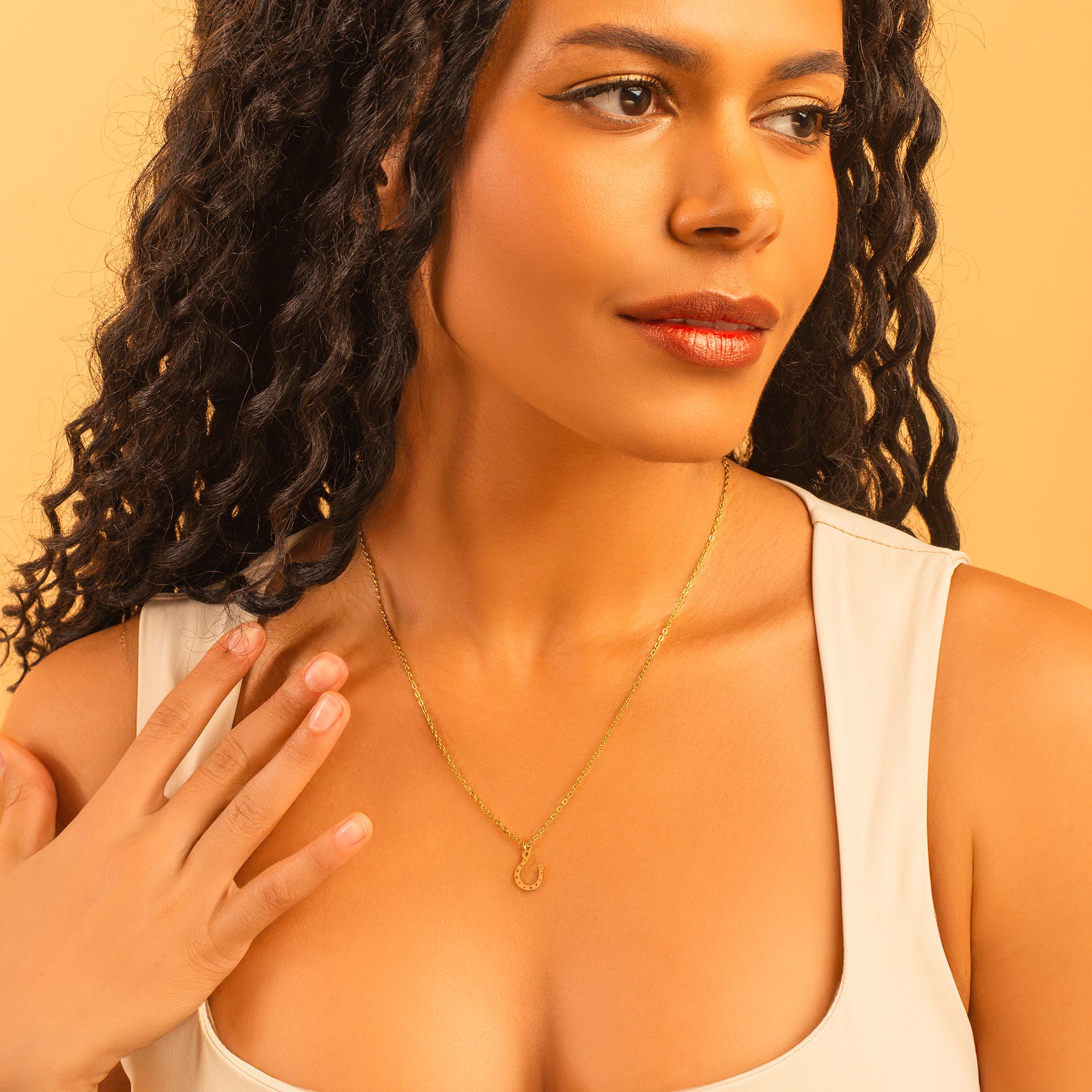minimalist horseshoe necklace