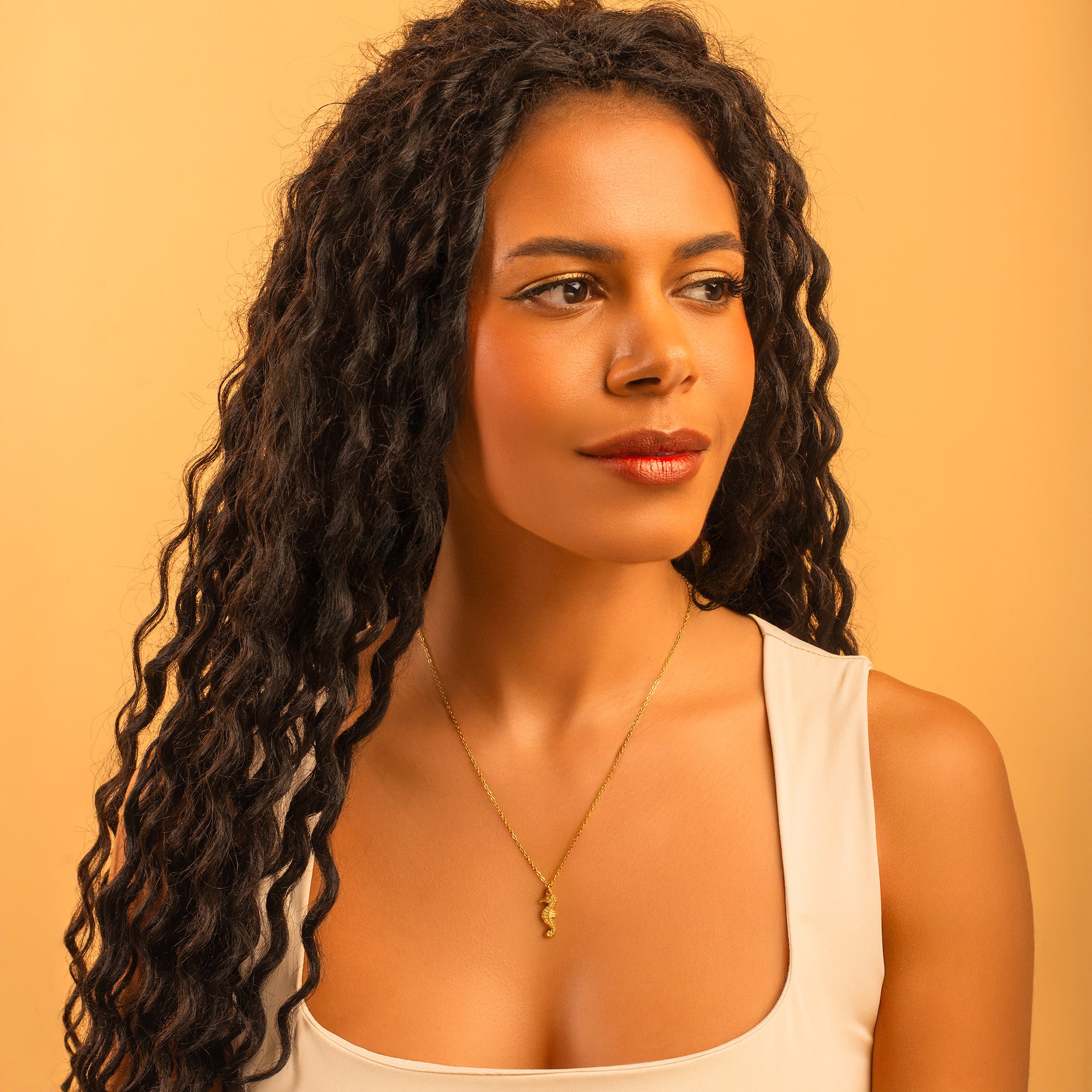 minimalist seahorse necklace