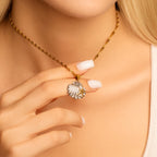 mixed metal shell necklace