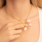 natural gold shell necklace