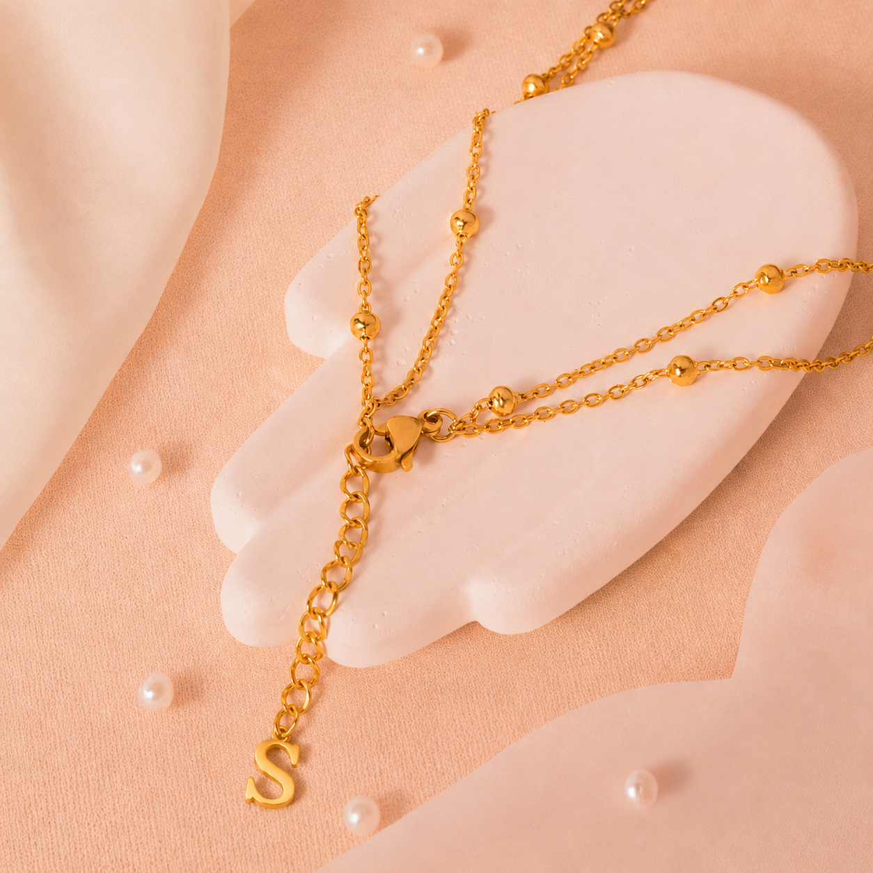 personalized satellite chain necklace