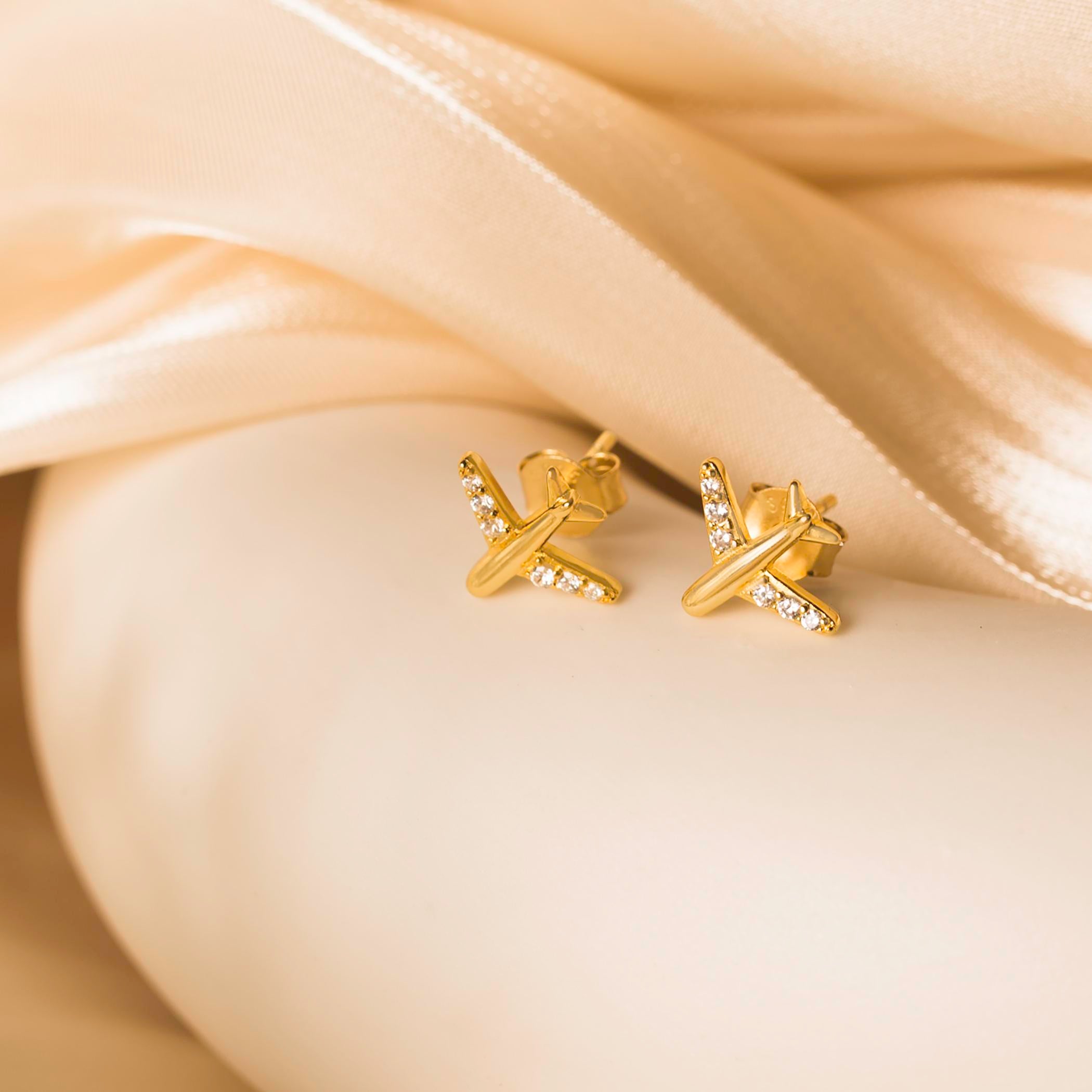airplane stud earrings