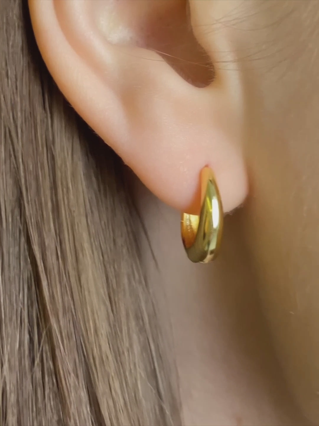 dome huggie hoop earrings