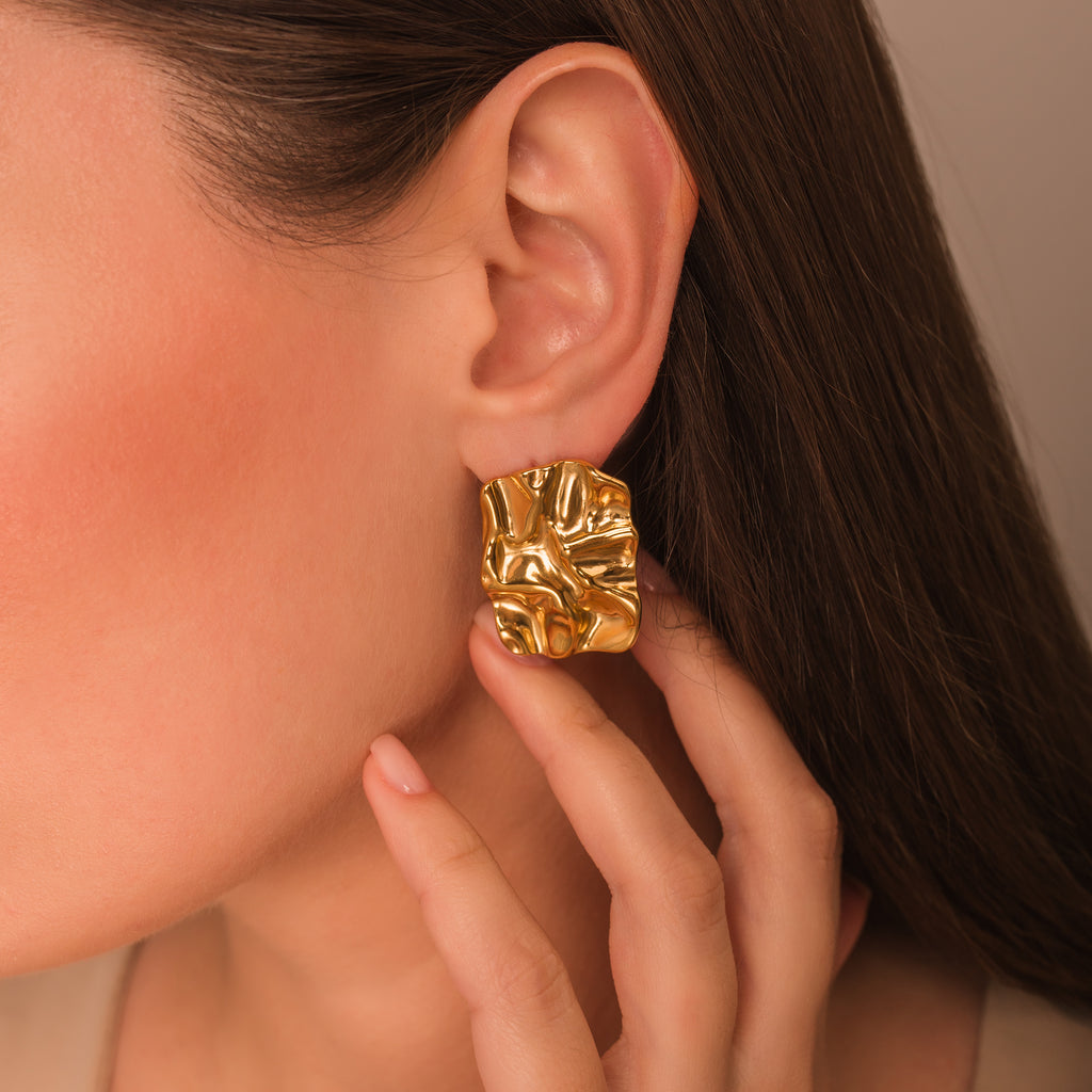 rectangle statement earrings