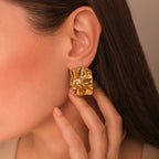 rectangle statement earrings