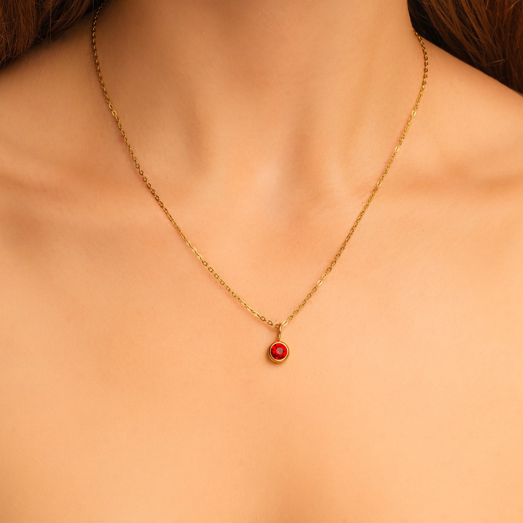 ruby birthstone necklace