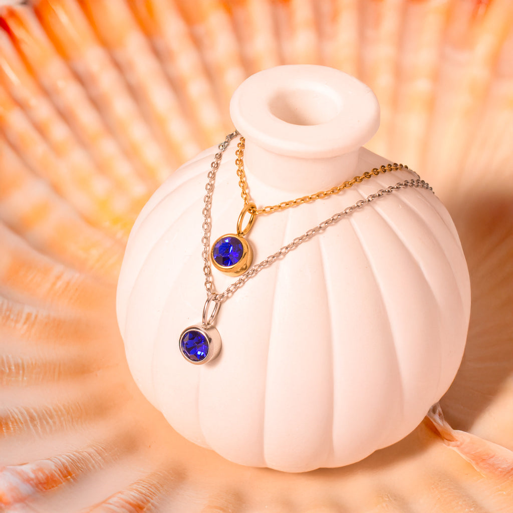 sapphire birthstone necklace