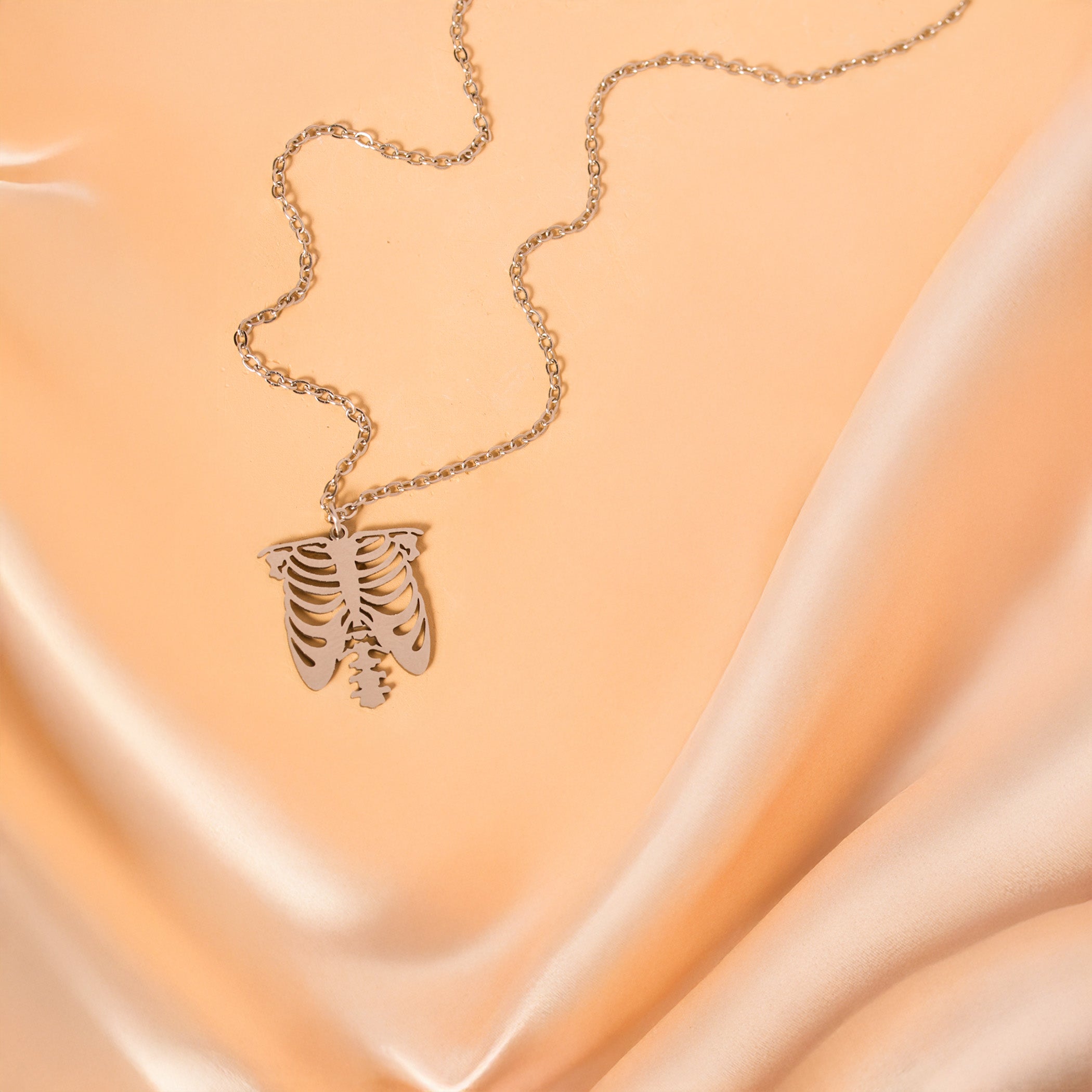 silver Skeleton Necklace