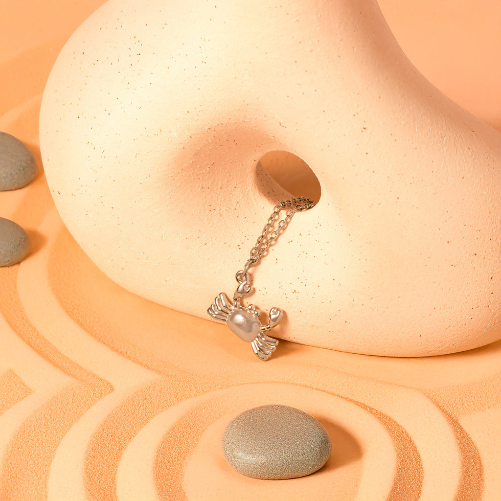 silver crab necklace