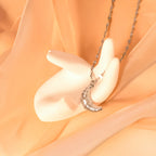 silver croissant necklace