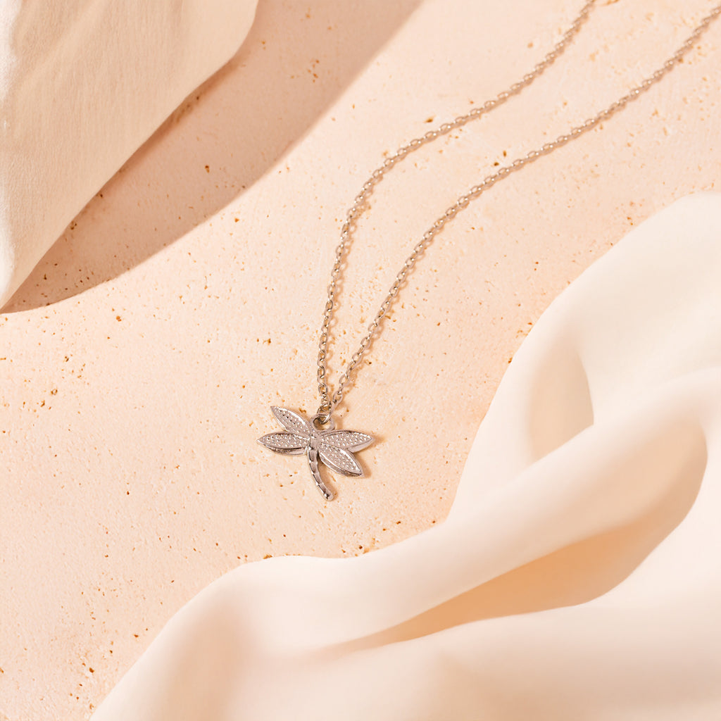 silver dragonfly necklace
