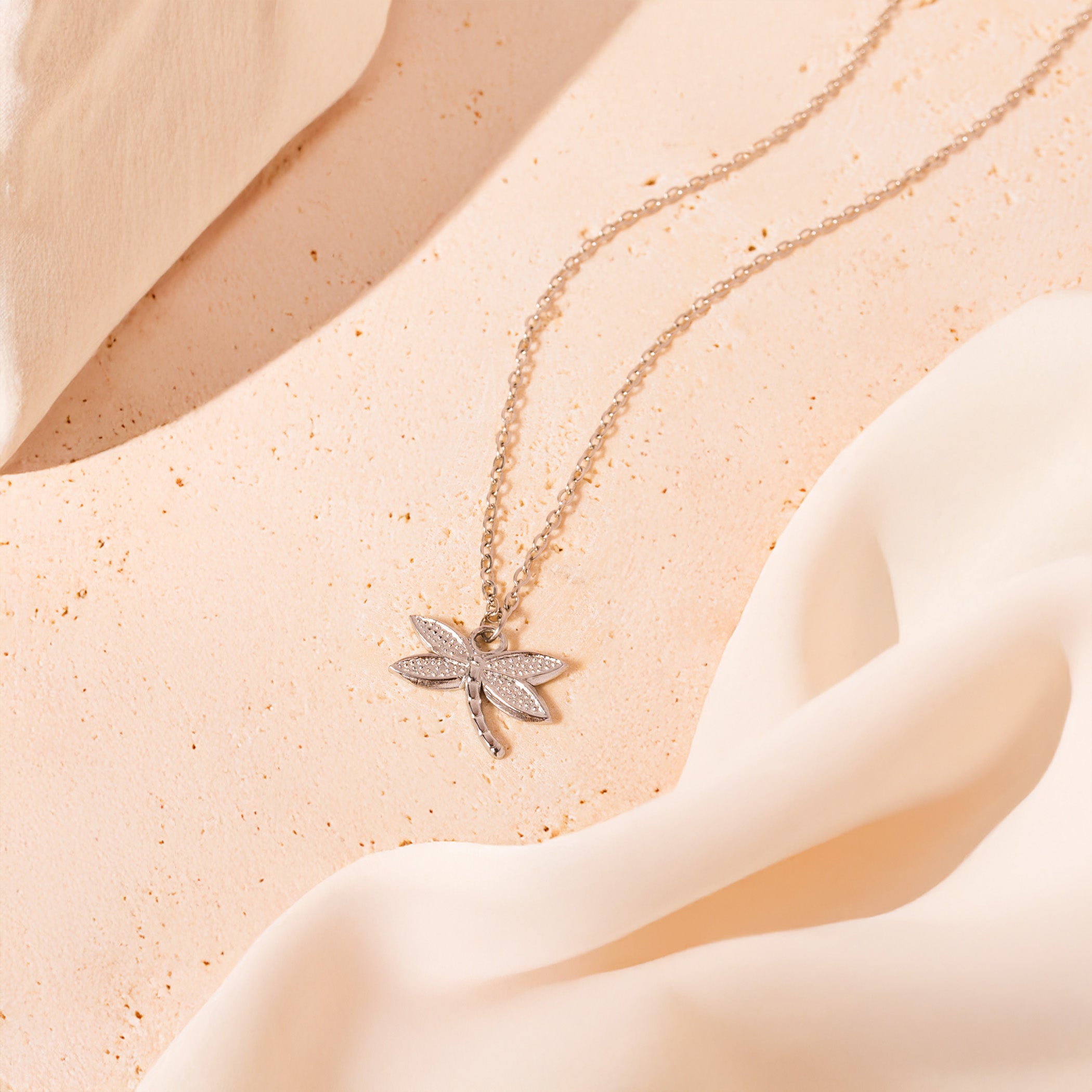 silver dragonfly necklace