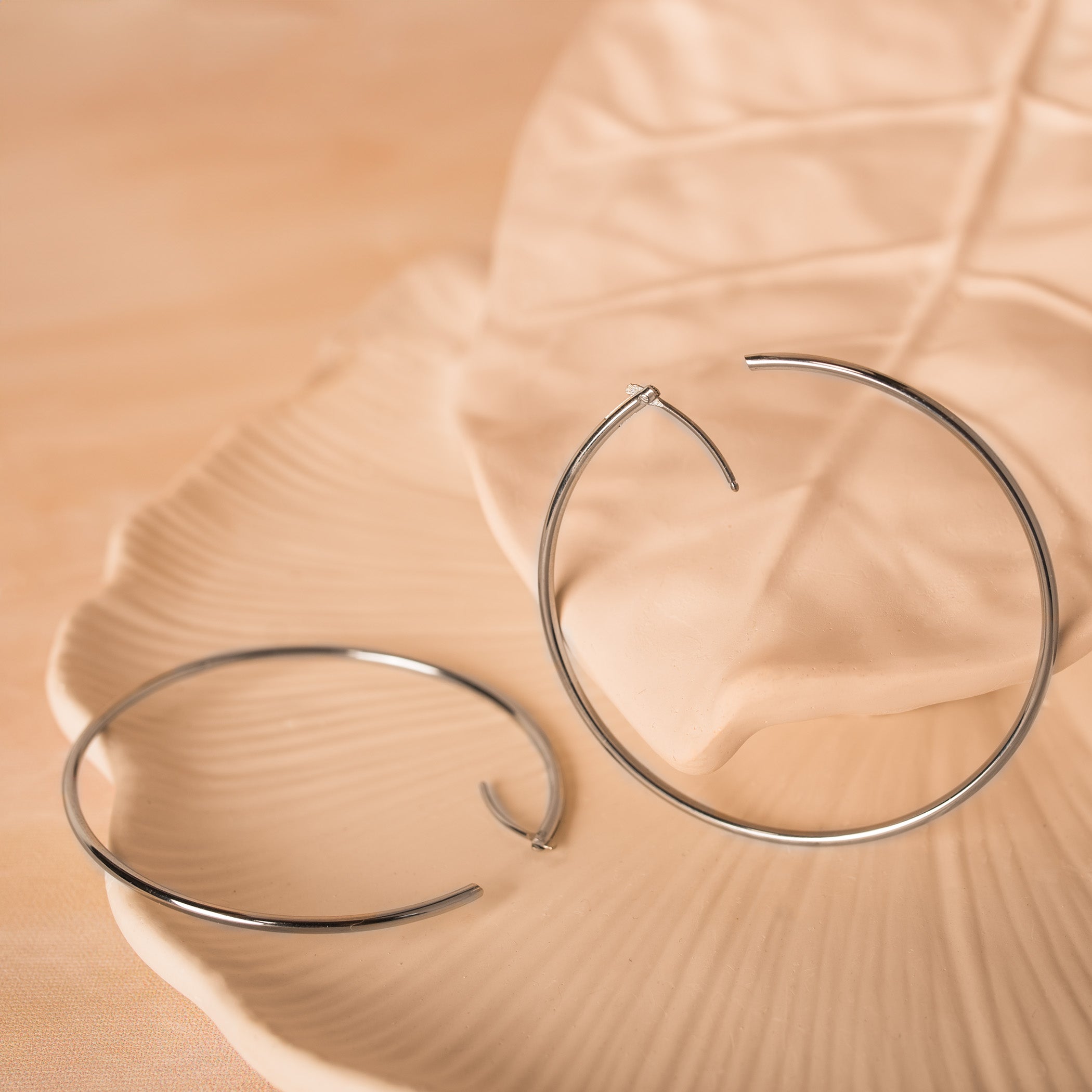 silver endless hoops
