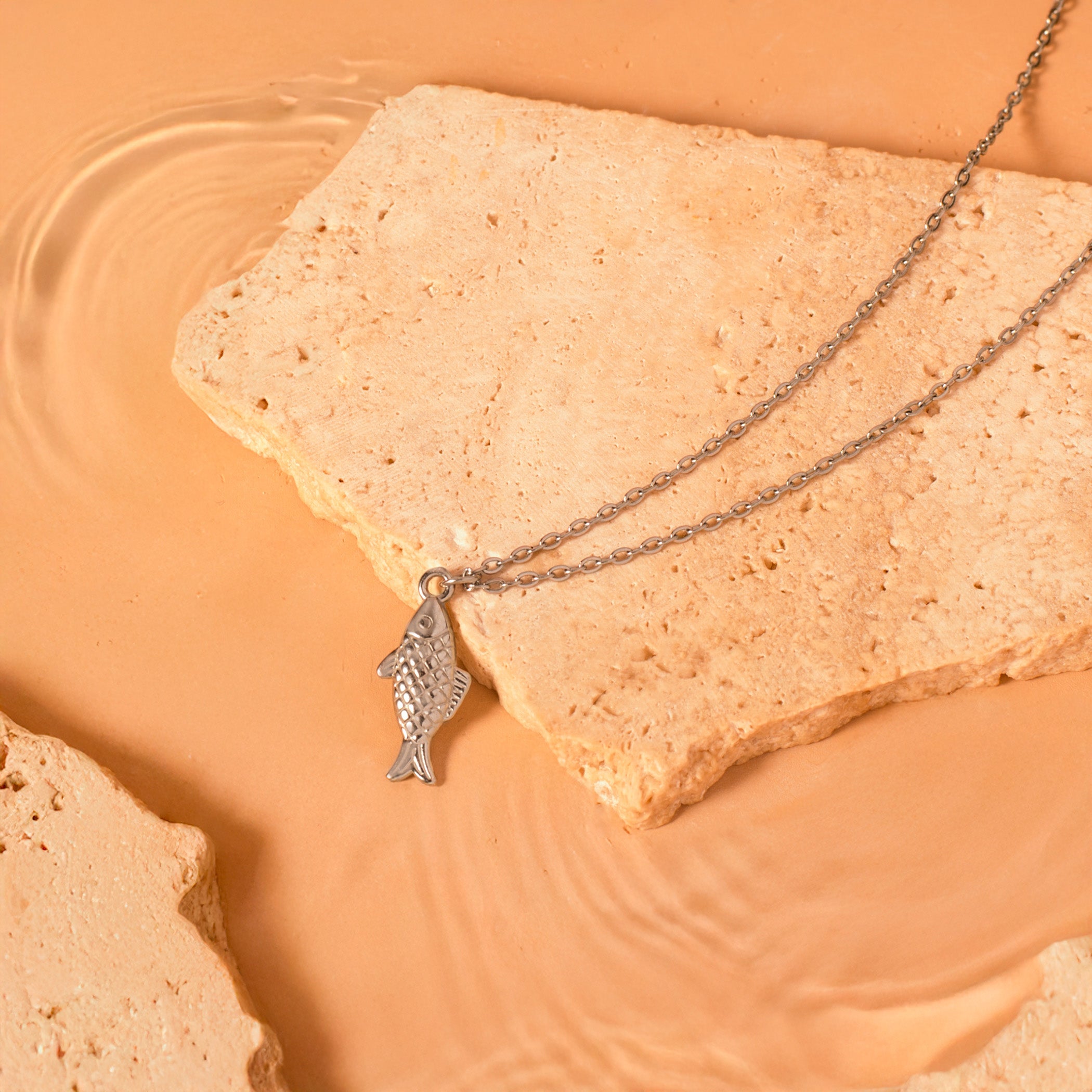 silver fish necklace