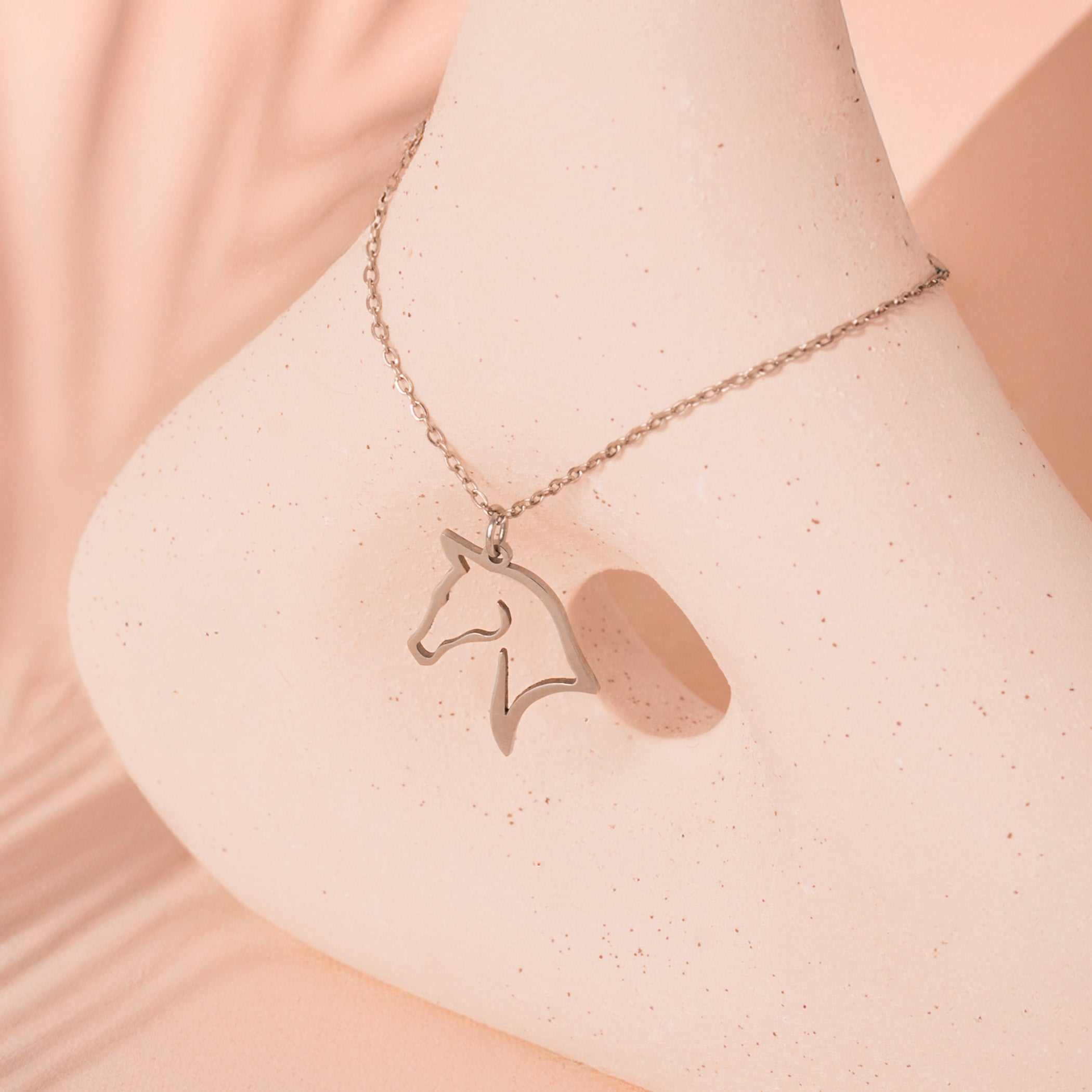 silver horse necklace