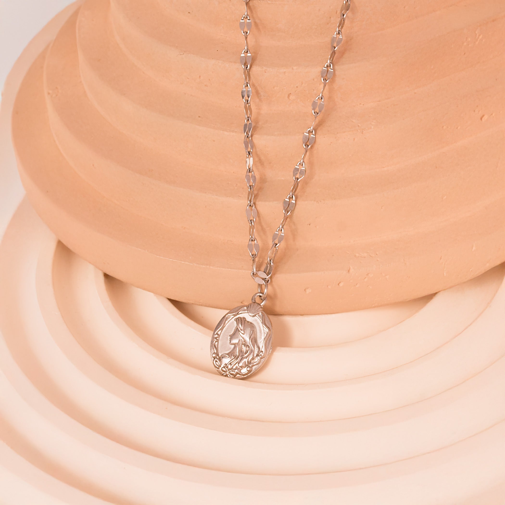 silver mermaid necklace