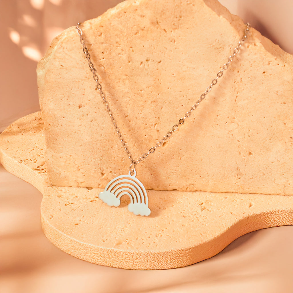 silver rainbow necklace