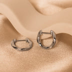 silver twisted hoop earrings