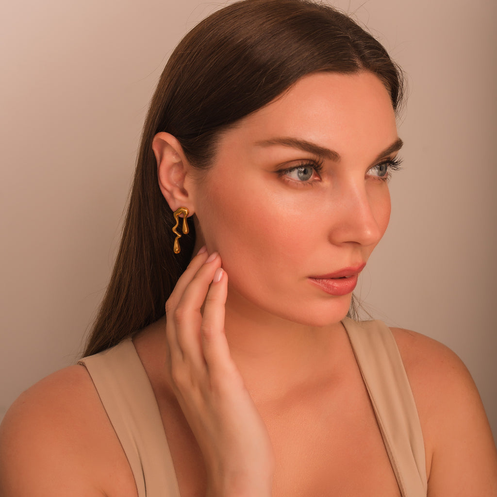 statement gold earrings