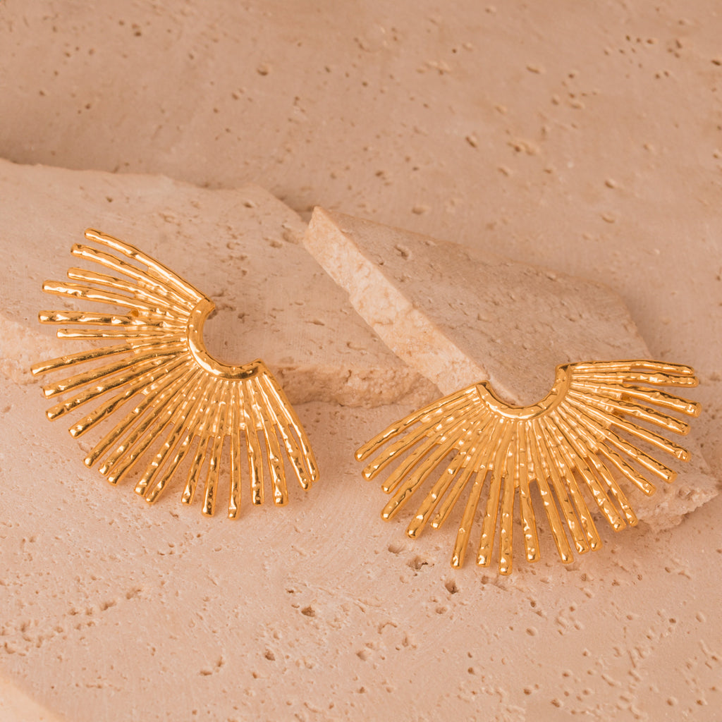 sunburst gold earrings