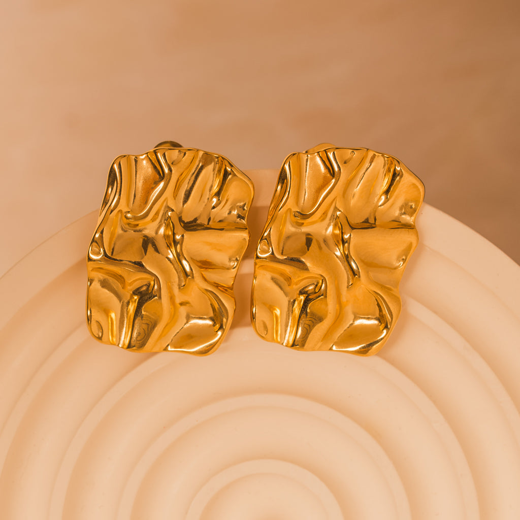 textured gold earrings