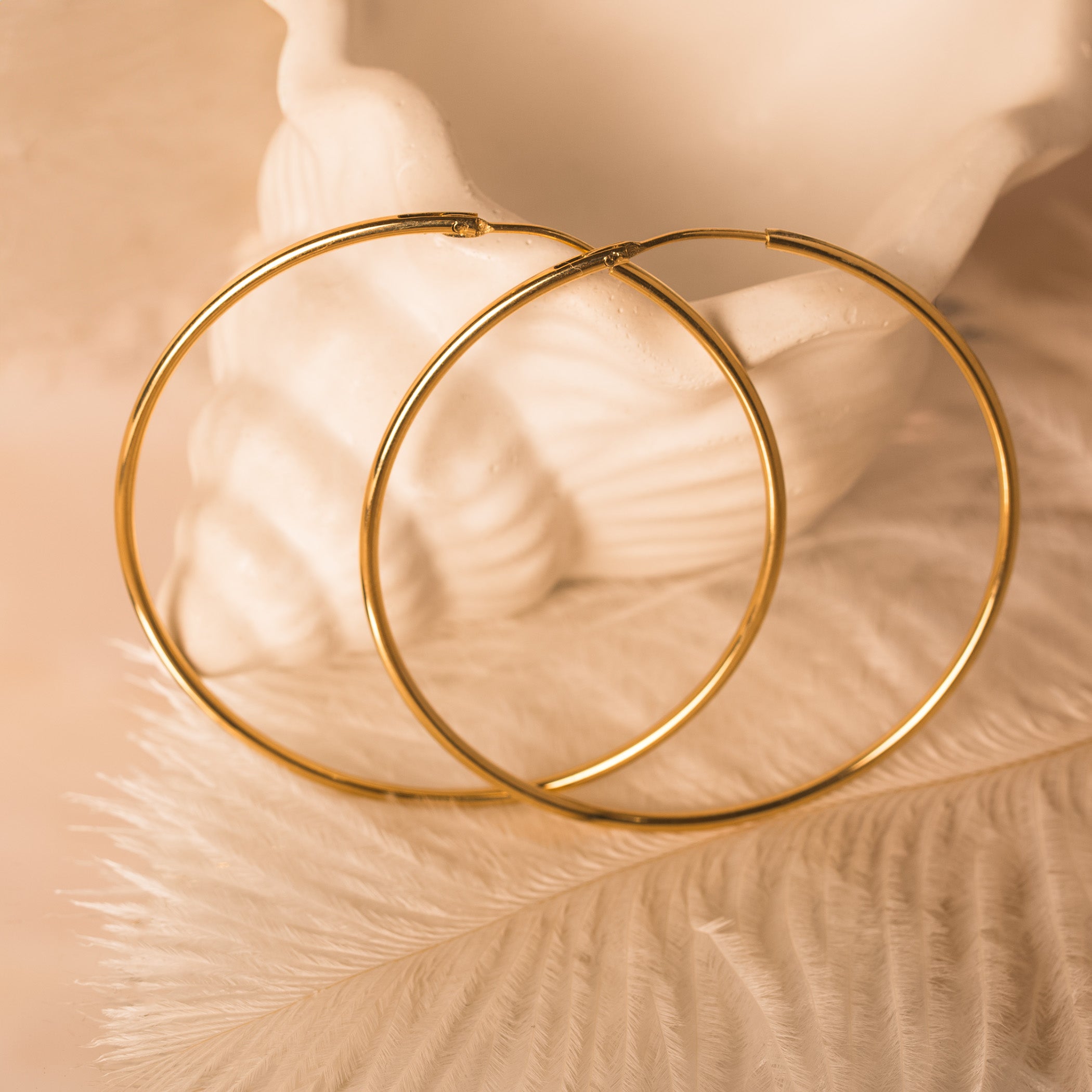 gold thin hoop earrings