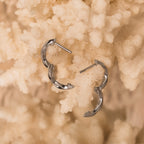 twisted silver huggie hoops